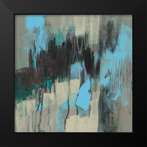 Ocean Blue Abstract I Black Modern Wood Framed Art Print by Goldberger, Jennifer