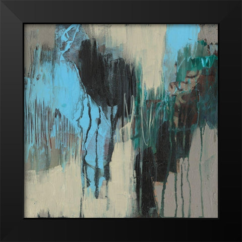 Ocean Blue Abstract II Black Modern Wood Framed Art Print by Goldberger, Jennifer