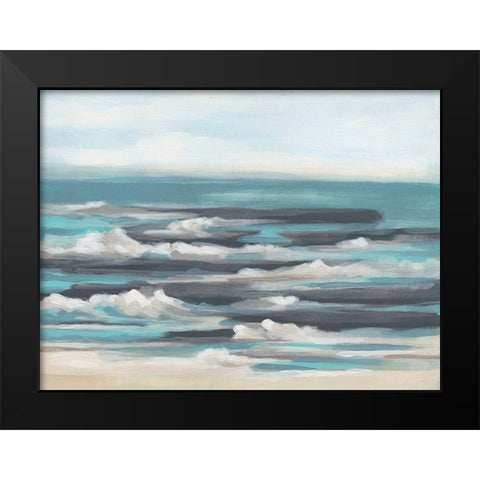 Gentle Surf I Black Modern Wood Framed Art Print by Vess, June Erica