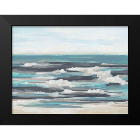 Gentle Surf II Black Modern Wood Framed Art Print by Vess, June Erica