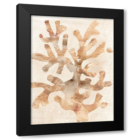 Parchment Coral I Black Modern Wood Framed Art Print by Vess, June Erica