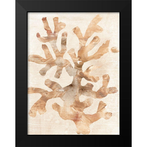 Parchment Coral I Black Modern Wood Framed Art Print by Vess, June Erica