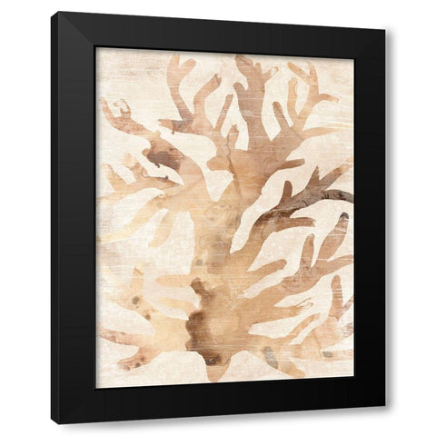 Parchment Coral III Black Modern Wood Framed Art Print by Vess, June Erica