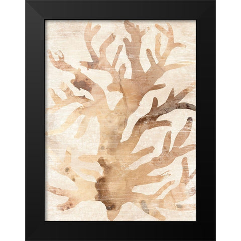 Parchment Coral III Black Modern Wood Framed Art Print by Vess, June Erica