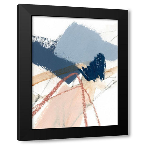 Blue Shuffle I Black Modern Wood Framed Art Print with Double Matting by Barnes, Victoria