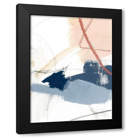 Blue Shuffle II Black Modern Wood Framed Art Print with Double Matting by Barnes, Victoria