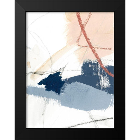 Blue Shuffle II Black Modern Wood Framed Art Print by Barnes, Victoria