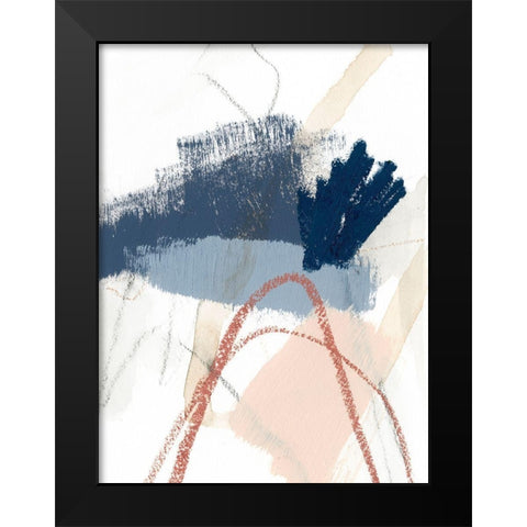 Blue Shuffle III Black Modern Wood Framed Art Print by Barnes, Victoria