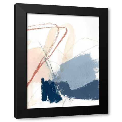 Blue Shuffle IV Black Modern Wood Framed Art Print with Double Matting by Barnes, Victoria