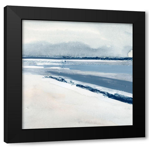 Beach Stripes I Black Modern Wood Framed Art Print with Double Matting by Barnes, Victoria