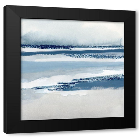 Beach Stripes II Black Modern Wood Framed Art Print with Double Matting by Barnes, Victoria