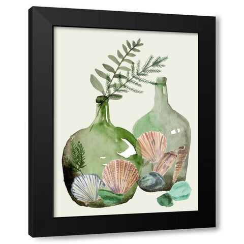 Ocean in a Bottle I Black Modern Wood Framed Art Print with Double Matting by Wang, Melissa