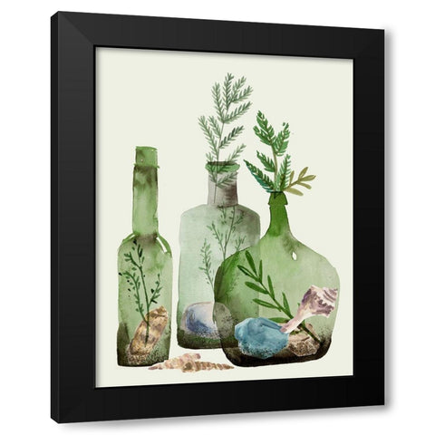 Ocean in a Bottle II Black Modern Wood Framed Art Print with Double Matting by Wang, Melissa