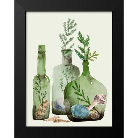 Ocean in a Bottle II Black Modern Wood Framed Art Print by Wang, Melissa