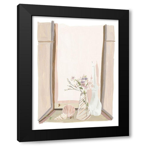 By My Window I Black Modern Wood Framed Art Print with Double Matting by Wang, Melissa