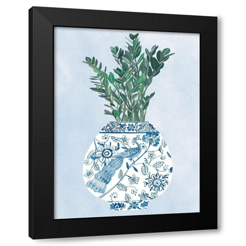 Moonlight Vase I Black Modern Wood Framed Art Print by Wang, Melissa