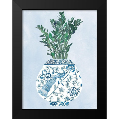 Moonlight Vase I Black Modern Wood Framed Art Print by Wang, Melissa