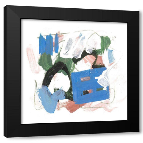 Sea Square I Black Modern Wood Framed Art Print with Double Matting by Wang, Melissa