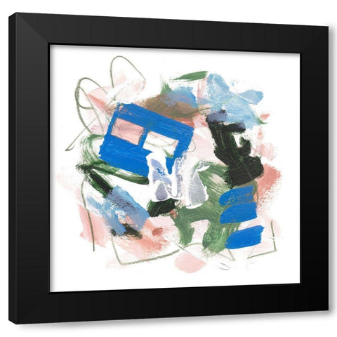 Sea Square II Black Modern Wood Framed Art Print with Double Matting by Wang, Melissa