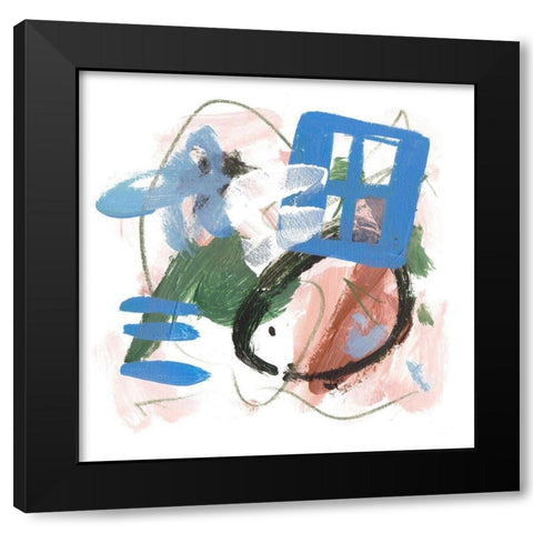 Sea Square III Black Modern Wood Framed Art Print with Double Matting by Wang, Melissa