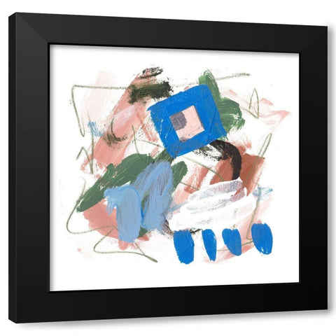 Sea Square V Black Modern Wood Framed Art Print with Double Matting by Wang, Melissa