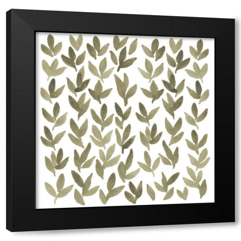 Greenery Motif IV Black Modern Wood Framed Art Print with Double Matting by Vess, June Erica