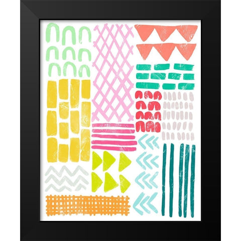 Candy Color Signals II Black Modern Wood Framed Art Print by Vess, June Erica