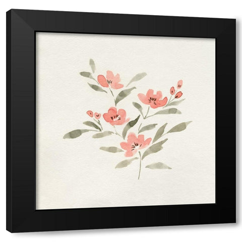 Sweet Florals I Black Modern Wood Framed Art Print by Caroline, Emma