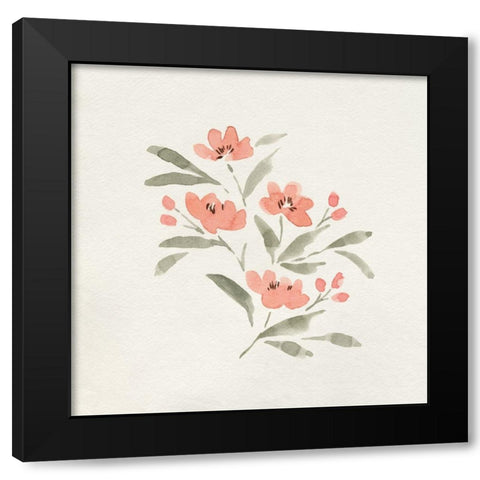 Sweet Florals II Black Modern Wood Framed Art Print with Double Matting by Caroline, Emma