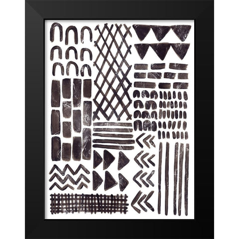 Ink Signals II Black Modern Wood Framed Art Print by Vess, June Erica