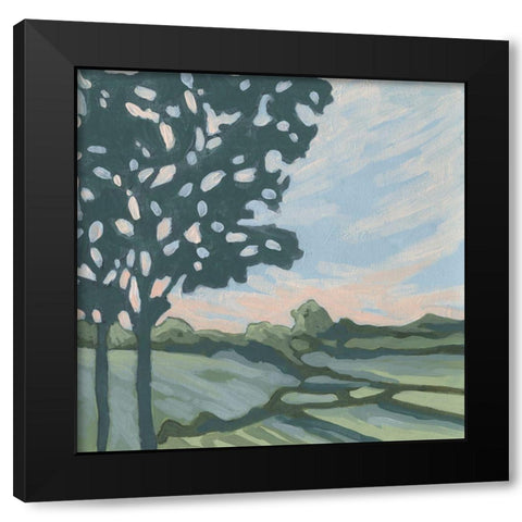 Sunset Tree I Black Modern Wood Framed Art Print by Vess, June Erica