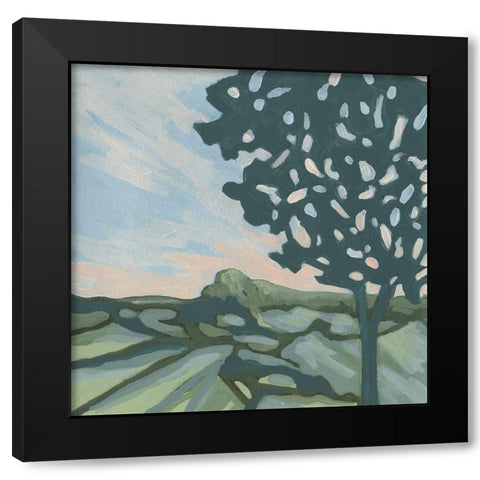 Sunset Tree II Black Modern Wood Framed Art Print by Vess, June Erica
