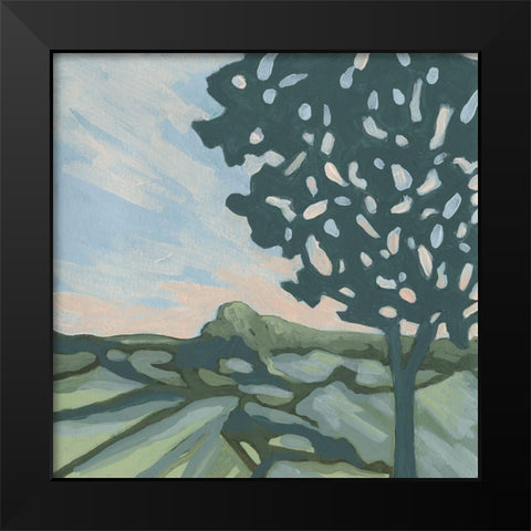 Sunset Tree II Black Modern Wood Framed Art Print by Vess, June Erica