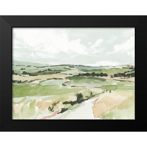 Rolling Pastures Sketch I Black Modern Wood Framed Art Print by Barnes, Victoria