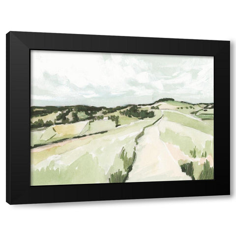 Rolling Pastures Sketch II Black Modern Wood Framed Art Print with Double Matting by Barnes, Victoria