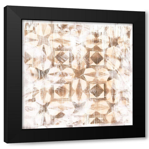 Antique Umber Tile II Black Modern Wood Framed Art Print with Double Matting by Vess, June Erica