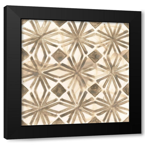 Umber Tile I Black Modern Wood Framed Art Print with Double Matting by Vess, June Erica