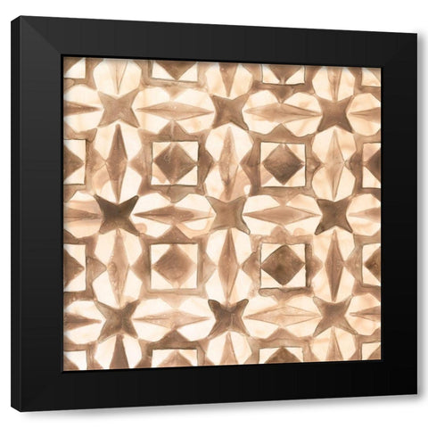 Umber Tile II Black Modern Wood Framed Art Print by Vess, June Erica