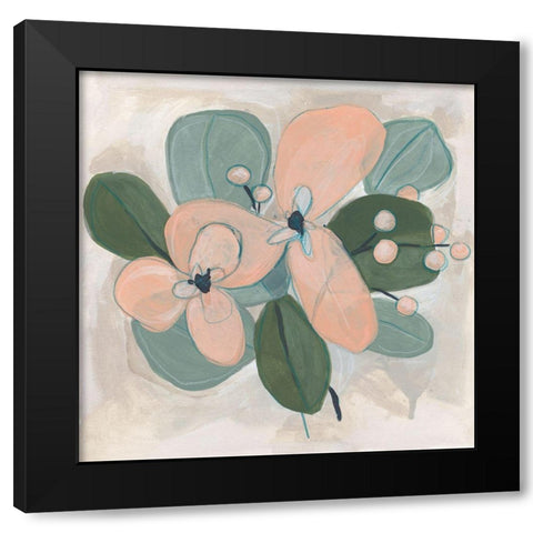 Posey Impasto I Black Modern Wood Framed Art Print with Double Matting by Vess, June Erica