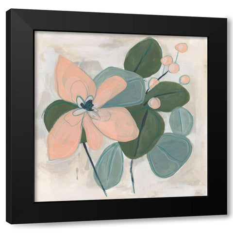 Posey Impasto II Black Modern Wood Framed Art Print by Vess, June Erica