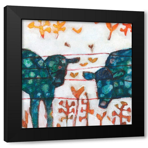 Moona V Black Modern Wood Framed Art Print by Jachimiec, Sue