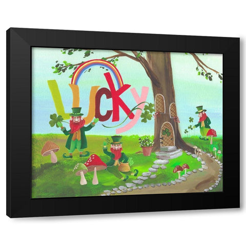 Pinch Me I Black Modern Wood Framed Art Print by Moore, Regina