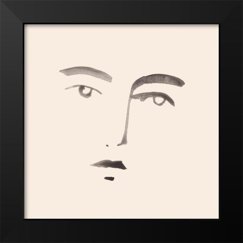 Face Shapes III Black Modern Wood Framed Art Print by Parker, Jennifer Paxton