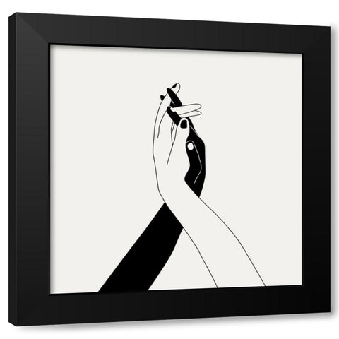 Holding You II Black Modern Wood Framed Art Print with Double Matting by Wang, Melissa