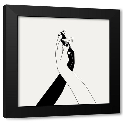 Holding You II Black Modern Wood Framed Art Print by Wang, Melissa