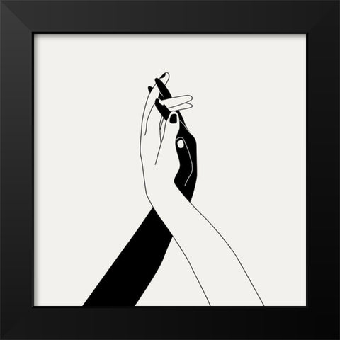 Holding You II Black Modern Wood Framed Art Print by Wang, Melissa