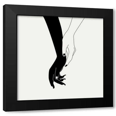 Holding You III Black Modern Wood Framed Art Print with Double Matting by Wang, Melissa