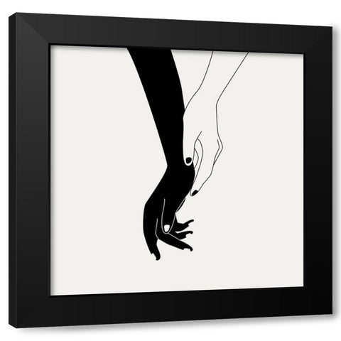 Holding You III Black Modern Wood Framed Art Print by Wang, Melissa