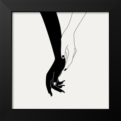 Holding You III Black Modern Wood Framed Art Print by Wang, Melissa