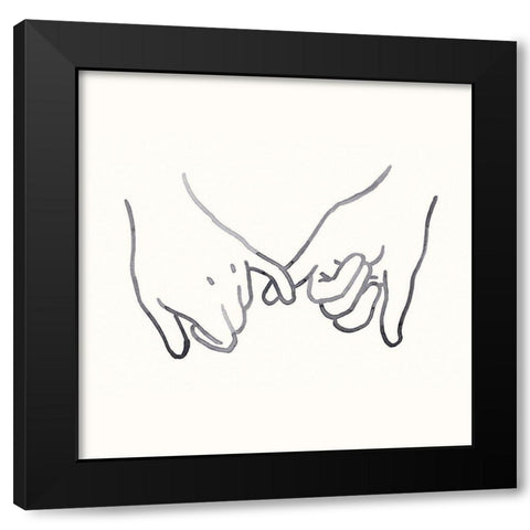Pinky Promise I Black Modern Wood Framed Art Print by Green, Jacob